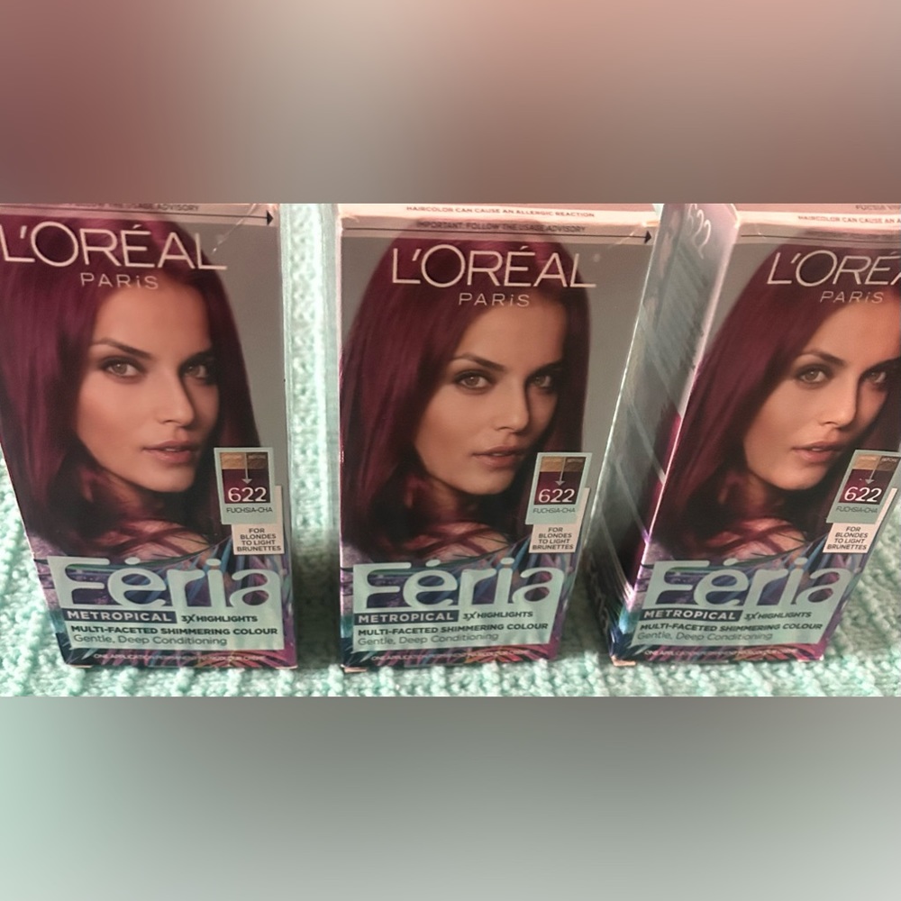 L’Oréal Paris Féria Shade #622 Fuchsia. Selling in Lot of 3.
